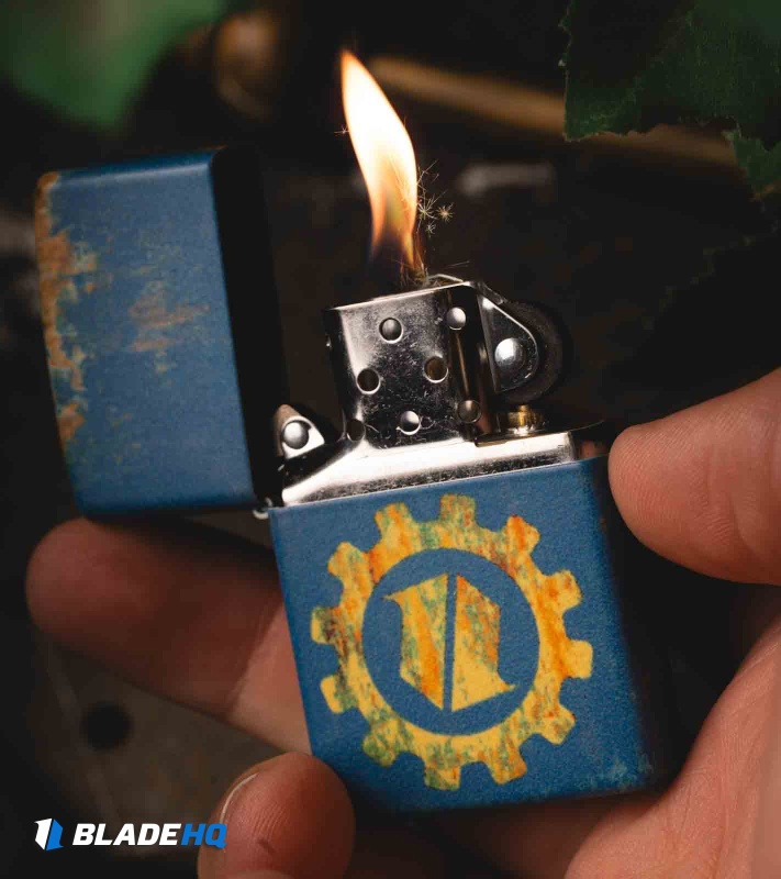Zippo Blue Bunker Glow-In-The-Dark Lighter 
